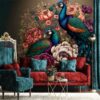 "Vibrant Peacocks in Oil Colors Wallpaper" - Image 7