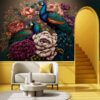 "Vibrant Peacocks in Oil Colors Wallpaper" - Image 3