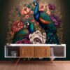 "Vibrant Peacocks in Oil Colors Wallpaper" - Image 2