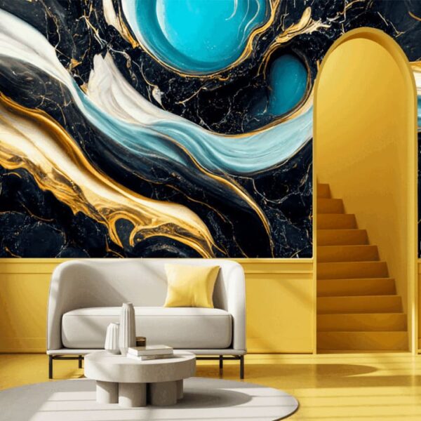 "Abstract Waves Marble Skin Wallpaper" - Image 2