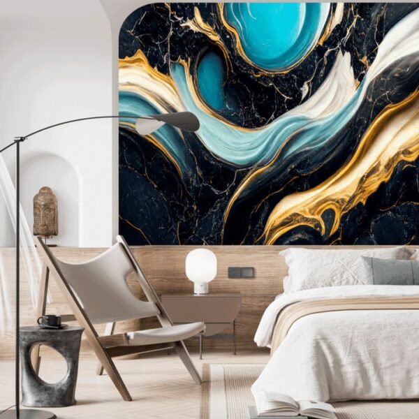 "Abstract Waves Marble Skin Wallpaper" - Image 4