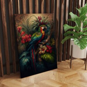 "Tropical Palm Tree Background Canvas Print for Interiors"