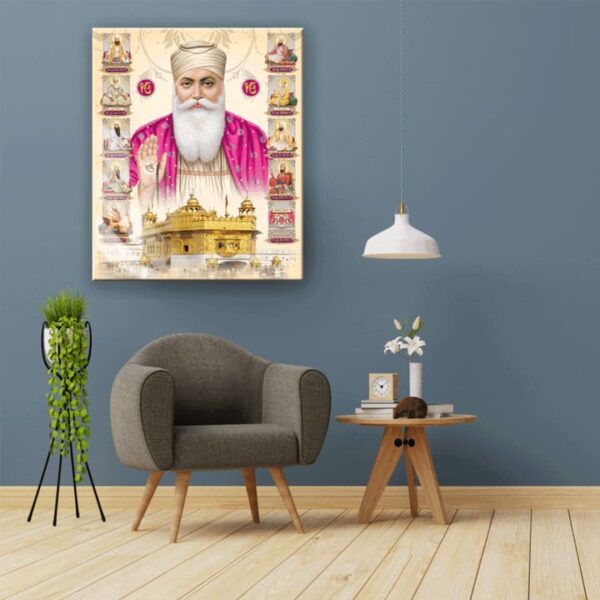 "Sikhism Art DUS Guru & Golden Temple Wall Glass" - Image 5