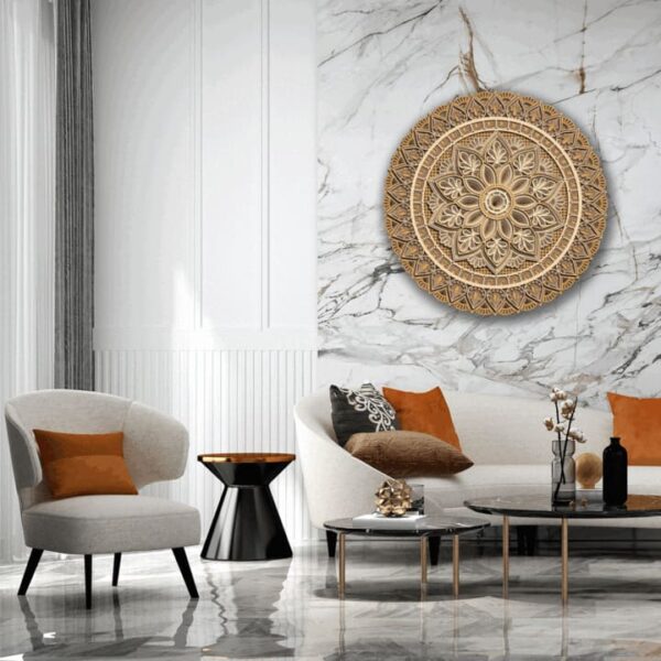 "Multilayer Wooden Mandala Flower Wall Art – Round Design" - Image 7