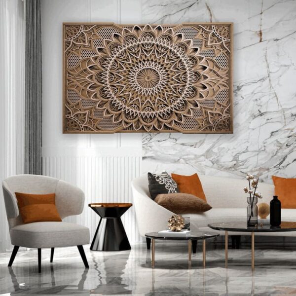 "Handcrafted Wood Mandala Wall Art – Natural Home Decor" - Image 7