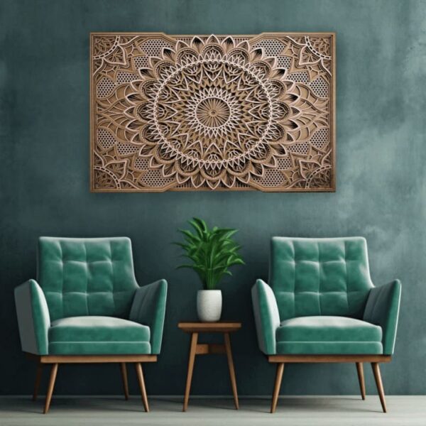 "Handcrafted Wood Mandala Wall Art – Natural Home Decor" - Image 6