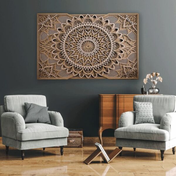 "Handcrafted Wood Mandala Wall Art – Natural Home Decor" - Image 5