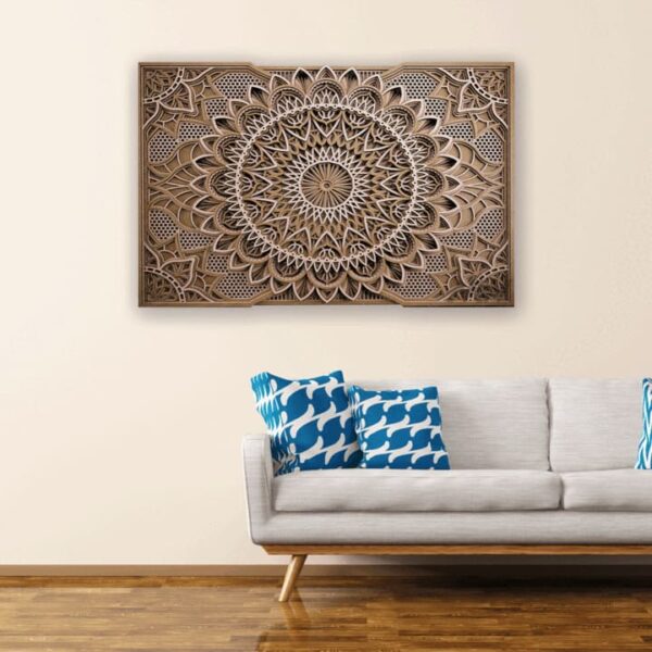 "Handcrafted Wood Mandala Wall Art – Natural Home Decor" - Image 2