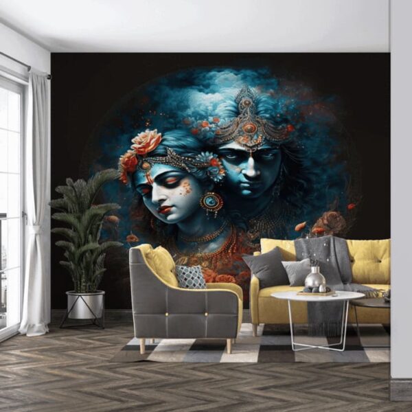 "Divine Radha Krishna Wallpaper for Walls" - Image 5