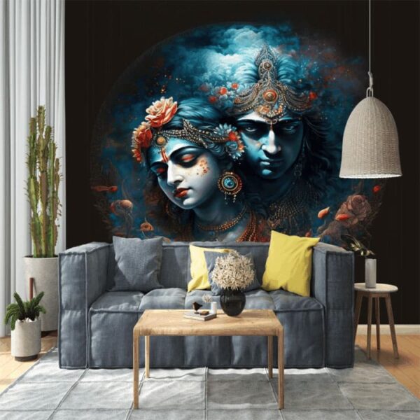 "Divine Radha Krishna Wallpaper for Walls" - Image 4