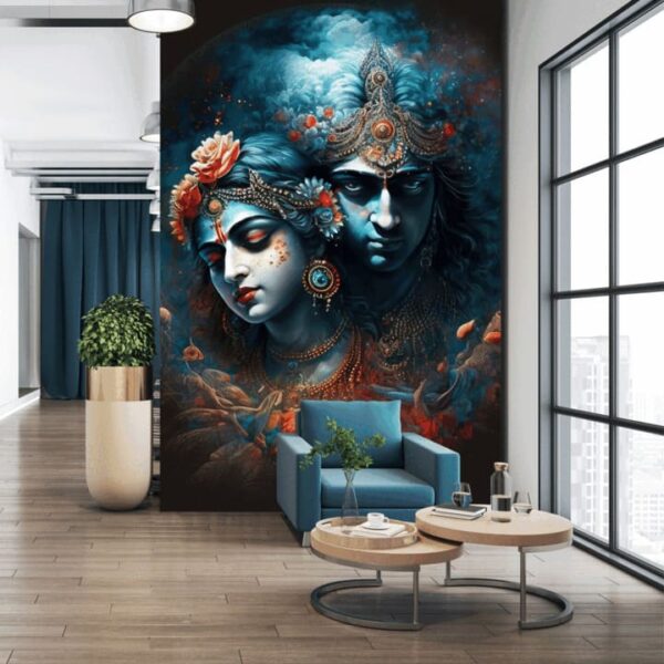 "Divine Radha Krishna Wallpaper for Walls" - Image 3