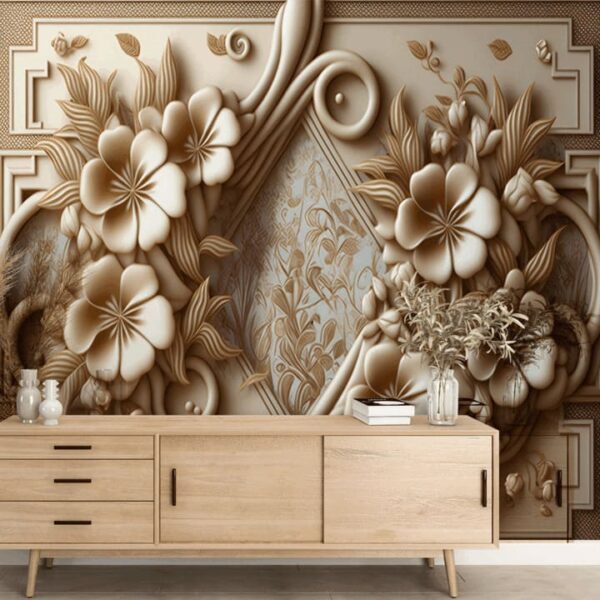 "Artistic 3D Flower Wallpaper Design" - Image 4