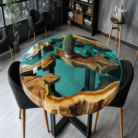 The World’s Coolest Dining Table, Beautiful Modern Epoxy Resin Dinning & Center Epoxy Table