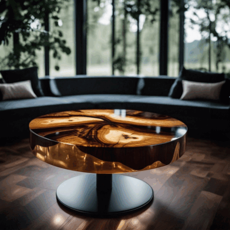 Tint Gold Yellow Elite Handmade Solid Wood Table with Epoxy Resin. Expensive Luxury Furniture, Quality Materials Epoxy Resin Dinning & Center Epoxy Table