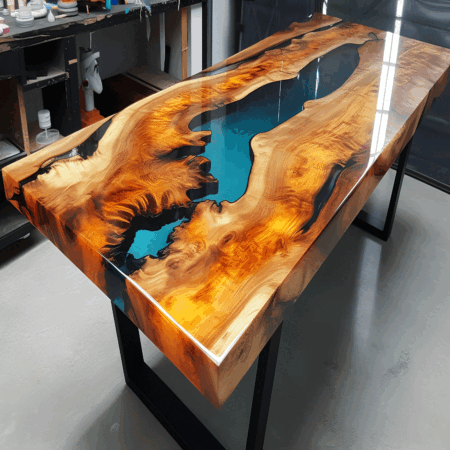 The World’s Coolest Dining Table, Beautiful Modern Epoxy Resin Table Dinning & Center Epoxy Table