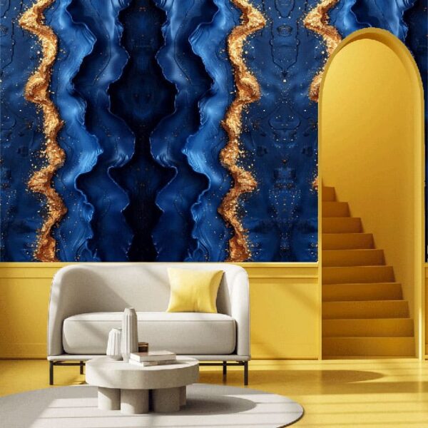 “Elegant Chinoiserie Royal Blue & Gold Wallpaper” - Image 2