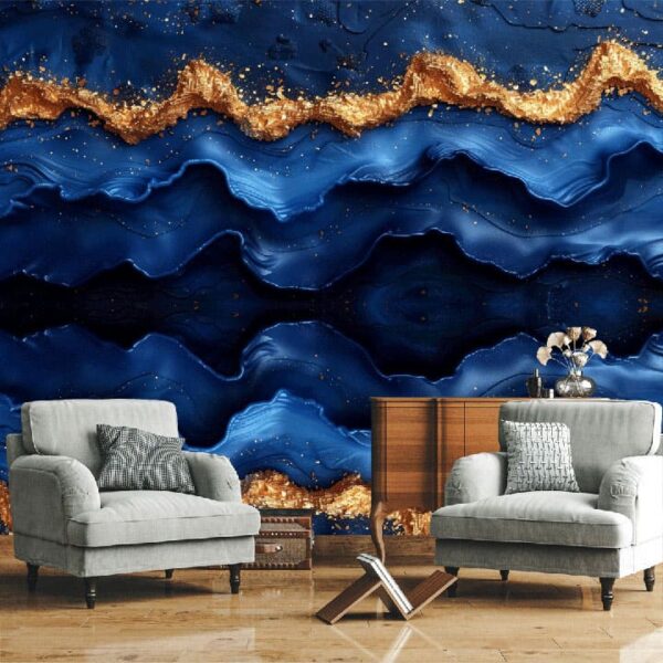 “Elegant Chinoiserie Royal Blue & Gold Wallpaper” - Image 5