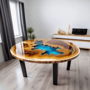 “Modern epoxy resin tabletop design by Anay Decor in Delhi”.