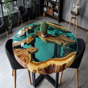 “Modern epoxy resin tabletop design by Anay Decor in Delhi”.