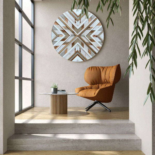 "Boho Geometric Wooden Wall Art" - Image 6