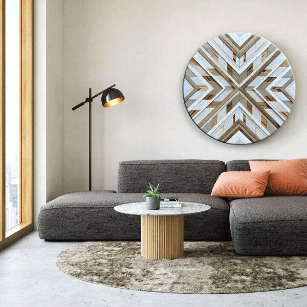 "Boho Geometric Wooden Wall Art" - Image 5