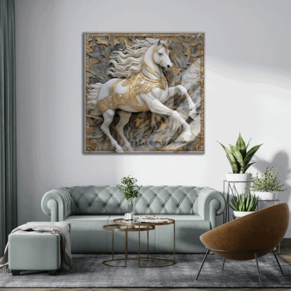 "Elegant Horse Lycored Glass Art for Modern Walls" - Image 6