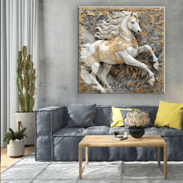 "Elegant Horse Lycored Glass Art for Modern Walls" - Image 4