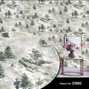 Trees and Mountains Wallpaper, Nature-Inspired Wallpaper, Forest and Mountain Wall Decor, Scenic Wall Art, Elegant Nature Wallpaper