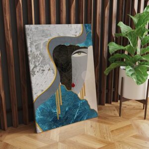 Modern abstract geometric painting – hand-painted beauty for decorative wall art in home & office interiors.