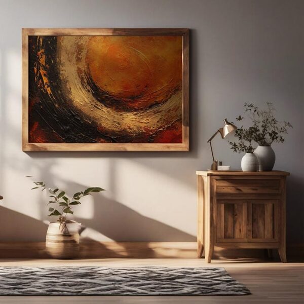 "Cosmic Swirl Abstract Wall Art – Luxury Handmade Textured Painting for Modern Interiors in Delhi, Gurgaon, Noida & India."