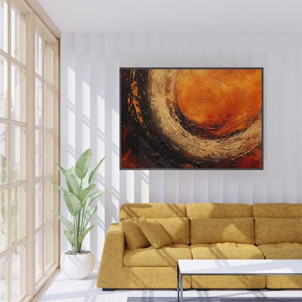 "Cosmic Swirl Abstract Wall Art – Luxury Handmade Textured Painting for Modern Interiors in Delhi, Gurgaon, Noida & India."