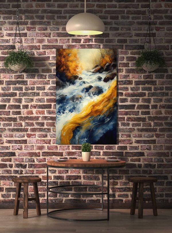 River Sunset Painting – Tranquil River Scene with Sunset Reflection